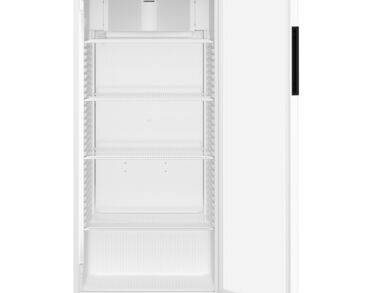 Armoire positive, carrosserie epoxy blanc, porte vitrée, 569L