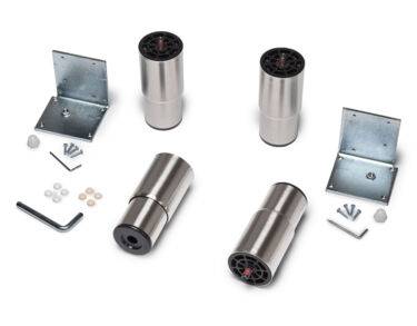 Jeu de 4 pieds acier inox réglables en hauteur de 150 à 180 mm pour modèles GKv 43 et GG 40