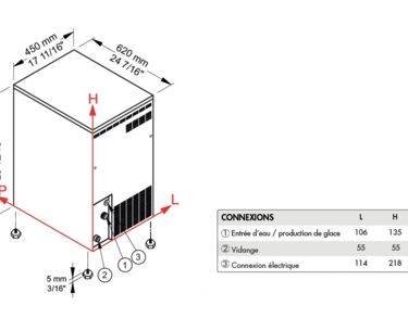 Machine à glace grains 67 kg/24h, réserve 10kg, condenseur eau