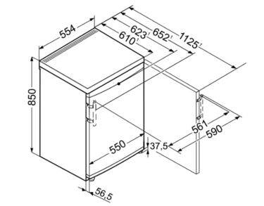 Réfrigérateur électroménager, table top, compartiment 4 étoiles, largeur 55cm