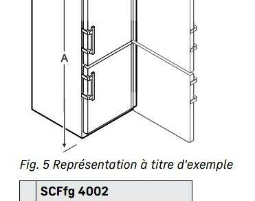 Combiné 5°C ± 3°C et -20°C, 377L, porte pleine