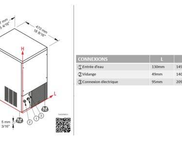 Machine à glaçons pleins 29 kg/24h, réserve 9kg, condenseur air
